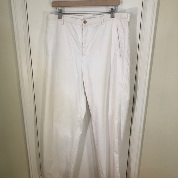 Giorgio Armani white cotton blend pants - Picture 1 of 4